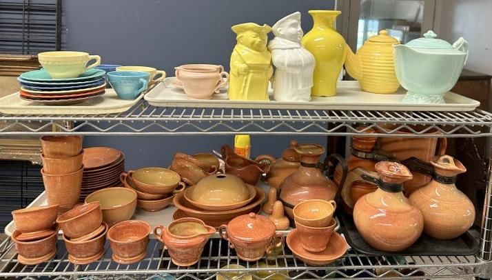 (2) shelves of assorted CALIFORNIA POTTERY, from local estate, good lot for online seller, collector (1 of 12)