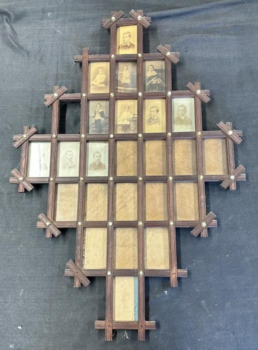 (24) image CDV Victorian picture frame, from Hudson Valley estate (missing a few small pieces of (1 of 3)