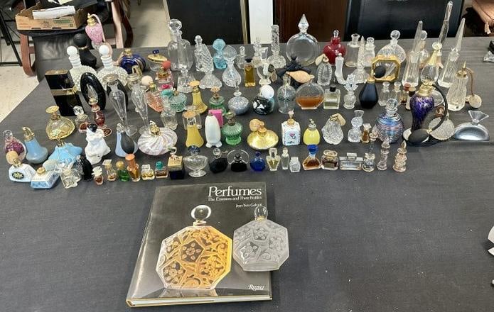 Large (1) woman perfume bottle collection, she had in her curio cabinet, she's heading South, so (1 of 12)