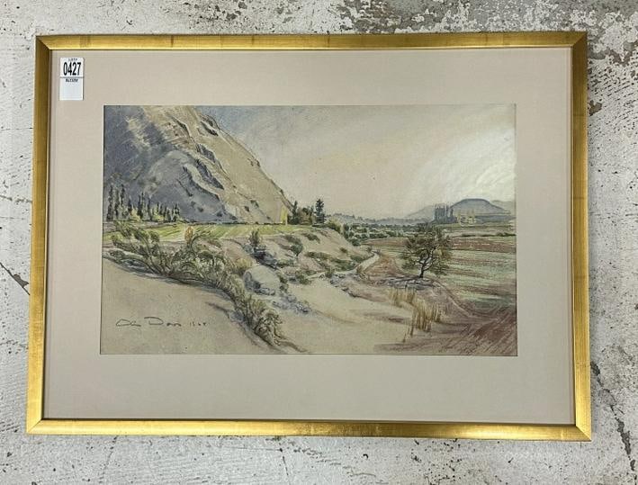 OLIN DOWS ( 1904-1981 ) watercolor Chile, with Exhibition label on back as pictured.Nicely framed (1 of 5)
