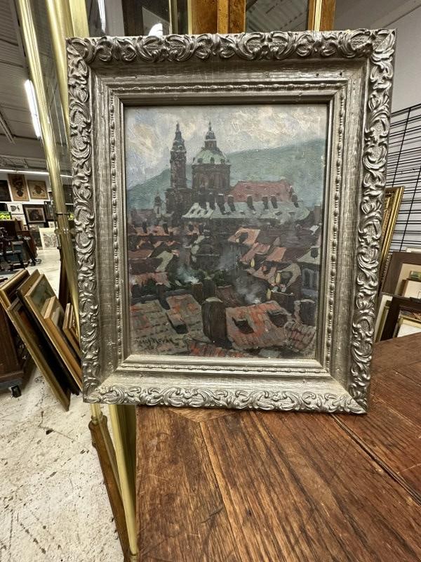 Joseph Novak (1875 - 1952) o/b impressionist ( View of Prague ) signed lower right as pictured. (1 of 5)