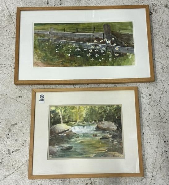 (2) AL FRIEDMAN watercolors, from fine NYC area estate, nicely framed and matted. The watercolors (1 of 7)