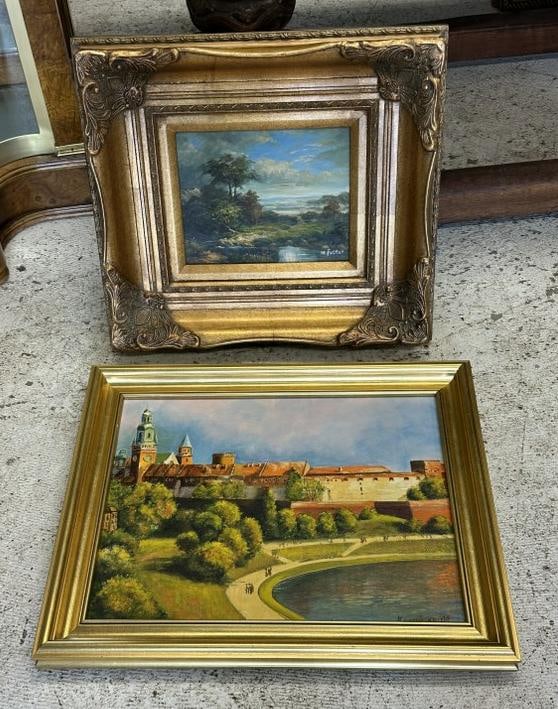 (2) contemporary o/c landscapes from fine NYC area estate, one signed ( M Foster - Michel Foster ) (1 of 4)