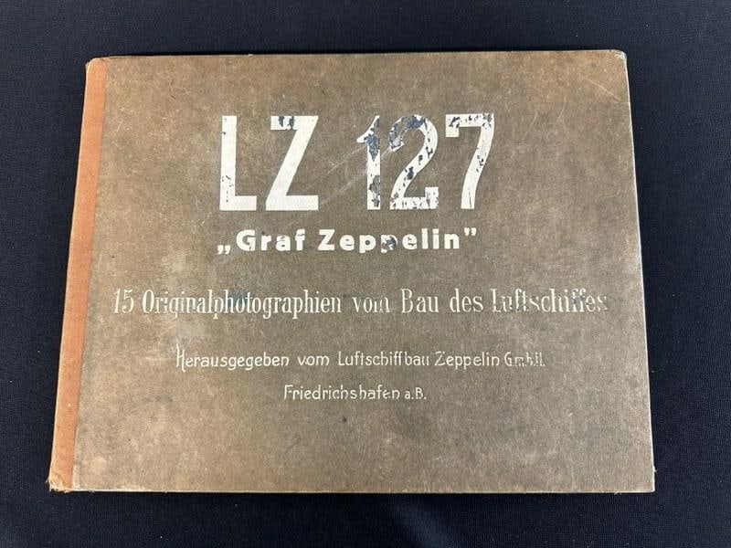 Rare 1928 four flap folio- LZ 127 Graf Zeppelin. 15 Originalphotographien vom Bau des Luftschiffes. (1 of 9)