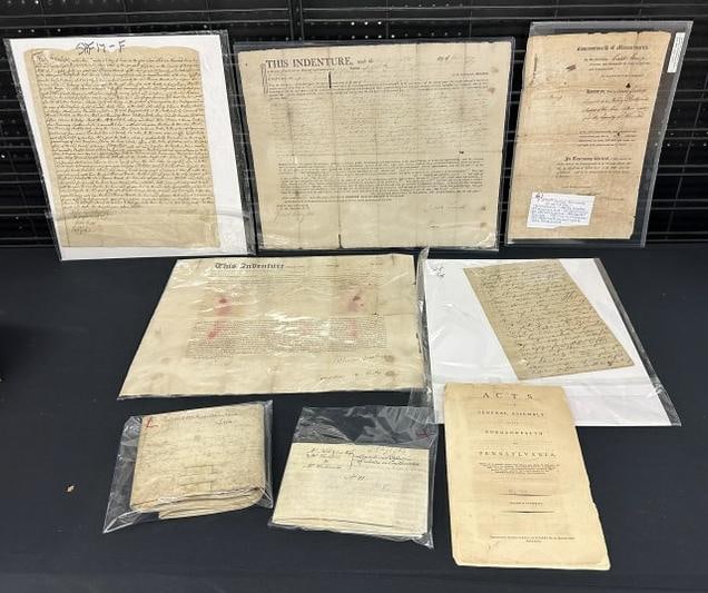 8 18th/19th century documents(6 USA & 2 Eng.): 1761 Eng. Probate, 1766 Eng. Indenture, 1793 (1 of 10)