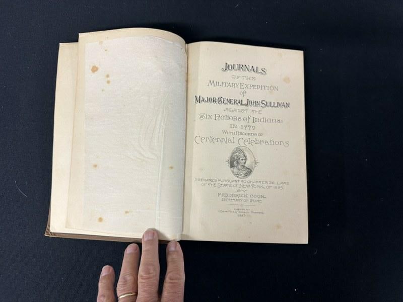 1887 book- General Sullivan's Indian Expedition 1779, 1st edition, by Frederick Cook, Sec. State of: 1887 book- General Sullivan's Indian Expedition 1779, 1st edition, by Frederick Cook, Sec. State of NY, missing maps. Measures 7" X 10.5", 579 pages.