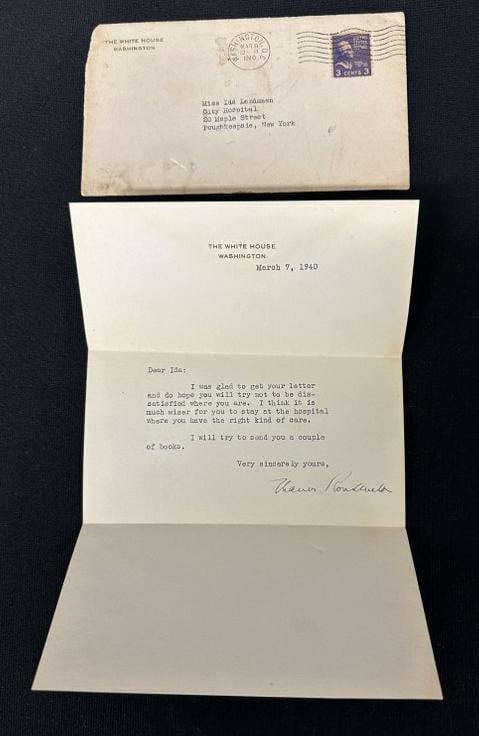 1940 Eleanor Roosevelt signed letter from White House (1 of 6)