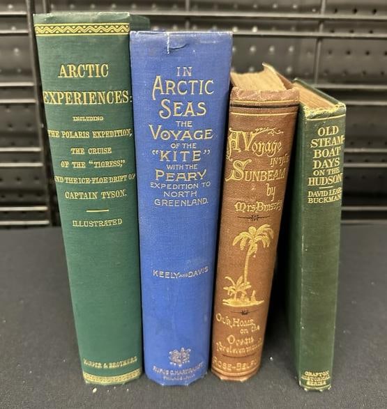 4 1874-1907 hardcover books: 1874 Arctic Experiences, 1892 In Arctic Seas, 1879 Voyage In The: 4 1874-1907 hardcover books: 1874 Arctic Experiences, 1892 In Arctic Seas, 1879 Voyage In The Sunbeam & 1907 Old Steamboat Day On The Hudson. Sail and steam voyages.