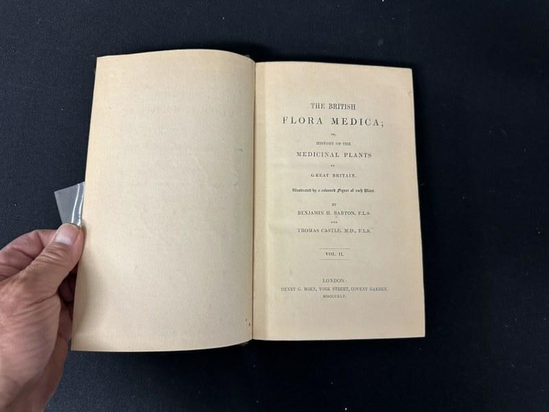 1845 book- The British Flora Medica Vol II, Castle & Barton. Numerous color plates, partial spine: 1845 book- The British Flora Medica Vol II, Castle & Barton. Numerous color plates, partial spine loss.