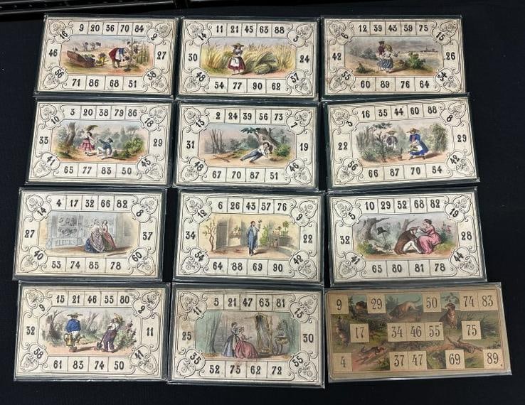 (12) 19th century game pieces: (12) 19th century game pieces