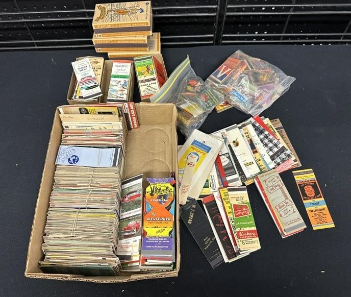 Estate lot vintage advertising matchbooks and covers, including 2 albums, just as we found then, (1 of 6)