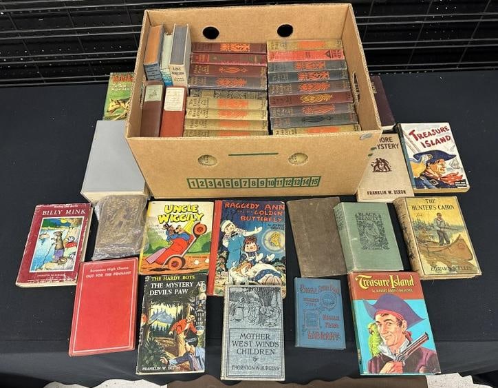 Misc. lot older childrens books, including many Jack London, and others, from local estate, just as (1 of 3)