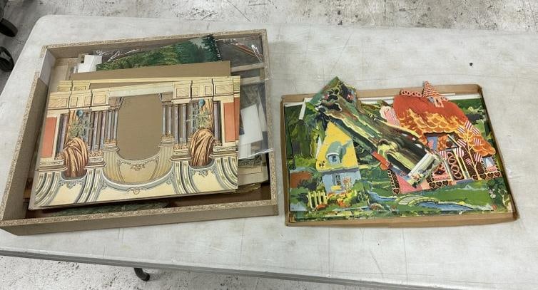 (2) lithographed theater stage play sets including Hans & Grete, in boxes, just as we found them. (1 of 7)