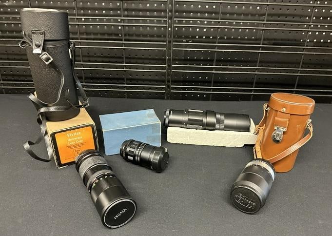 Estate camera lens lot ( 4 ) in nice estate condition, to include SPIRATONE 7 MM F/5.6 PRE-SET FISH (1 of 6)