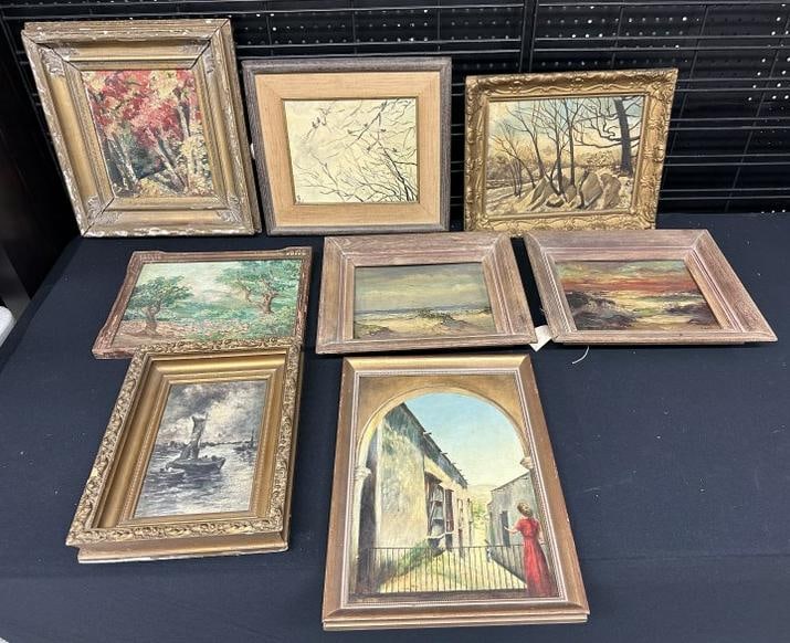 (8) oil paintings from Hudson, N.Y. estate of Albert Burnette Roberts, landscapes & seascapes, just (1 of 8)