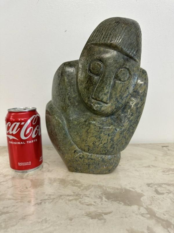 African Shona carved stone figure, signed ( L GON ) , from fine Hudson Valley estate, (1 of 6)