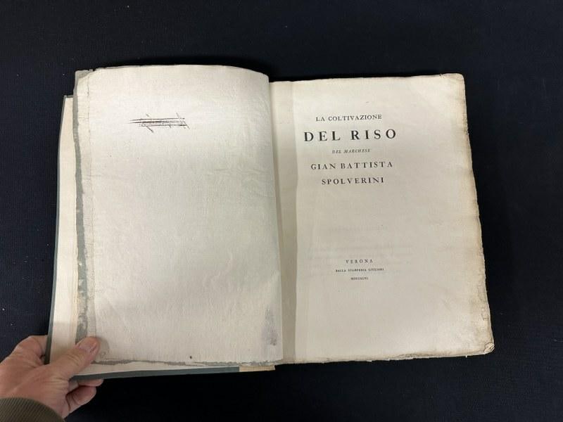 LA COLTIVAZIONE DEL RISO DEL MARCHESE GIAN BATTISTA SPOLVERNI ( VERONA Published 1796  DALLA (1 of 5)