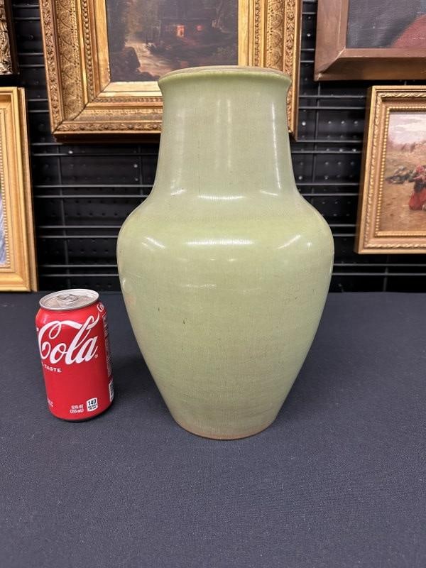 ROOKWOOD (XXVI ) 12 3/4" high light green art pottery vase, in  fine condition, from local estate. (1 of 4)