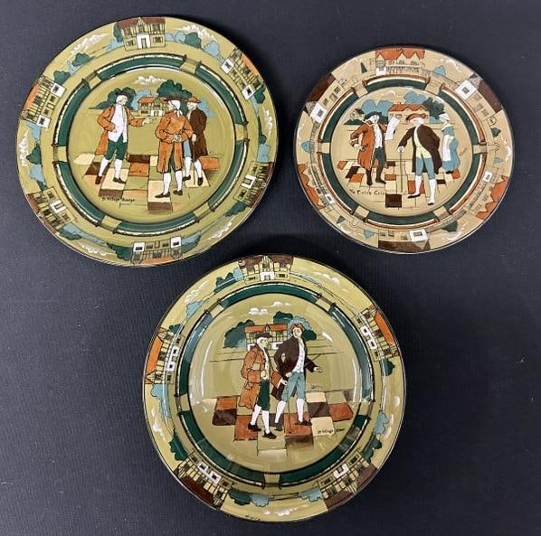 (3) pcs. BUFFALO POTTERY ( DELDARE WARE ) all in fine estate condition, includes (2) plates  and a (1 of 6)