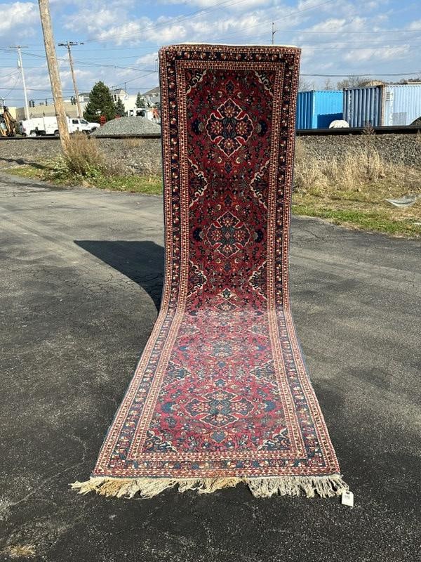 Handmade oriental wool runner from fine estate's indoor climate controlled storage facility, has (1 of 3)