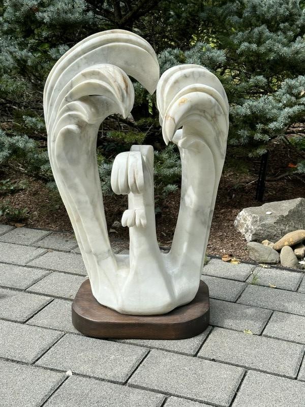 Anthony Gabriel Gennarelli ( 1915-2001 ) 28" high marble sculpture on (2" thick ) oak base. Signed (1 of 5)