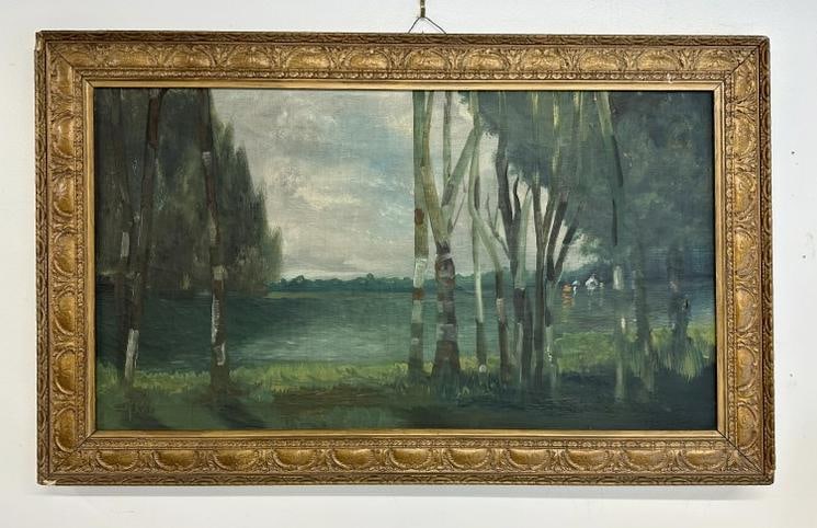 Circa 1920's o/c impressionist landscape, signed ( G.KOI ) lower left corner. Small tear right edge (1 of 4)