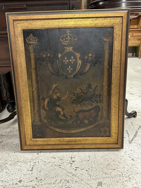 Luca Giordano (1632 - 1705) oil on wood panel man in chariot being pulled by lions, with words ( (1 of 13)