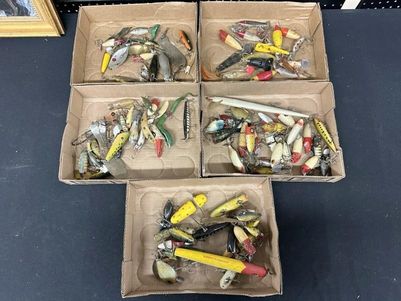 Estate lot older fishing lures, just as we found them, from estate near Mohonk, in Ulster County, (1 of 7)