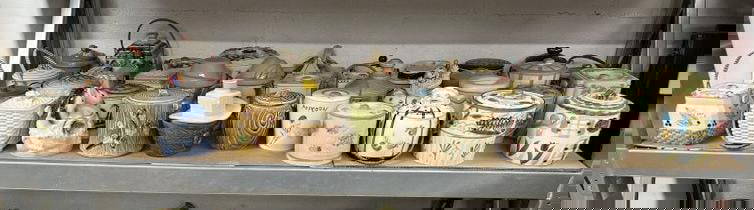 Approx. 40 biscuit and cookie jars from local estate collection, good lot for dealer to sort out: Approx. 40 biscuit and cookie jars from local estate collection, good lot for dealer to sort out