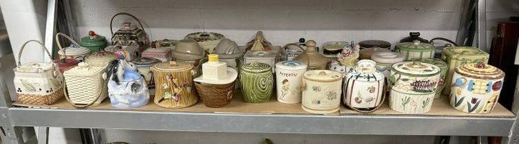 Approx. 40 biscuit and cookie jars from local estate collection, good lot for dealer to sort out: Approx. 40 biscuit and cookie jars from local estate collection, good lot for dealer to sort out