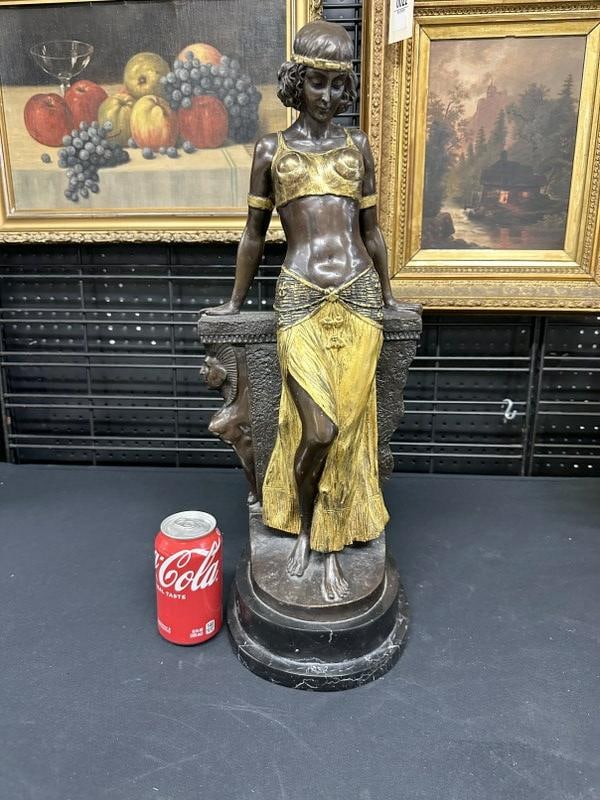 Toperkin Beauty Female Bronze Statue on marble base, from fine estate in Chester, N.Y. The bronze (1 of 6)