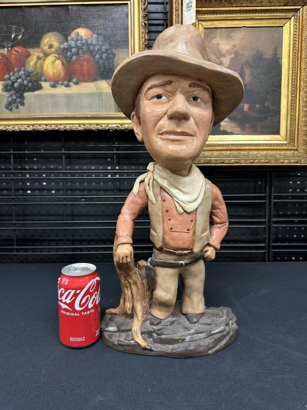 JOHN WAYNE chalkware or plaster ( TVOR - TONE WARE INC. Copyright 1979 ) plaster figure, from local (1 of 5)