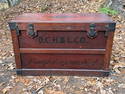 Wonderful POUGHKEEPSIE, NY Fireman's storage chest, with great original graphics ( From the PHOENIX