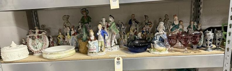 Estate lot of older porcelain figurines, glassware, etc, great lot for dealer to sort out (1 of 7)