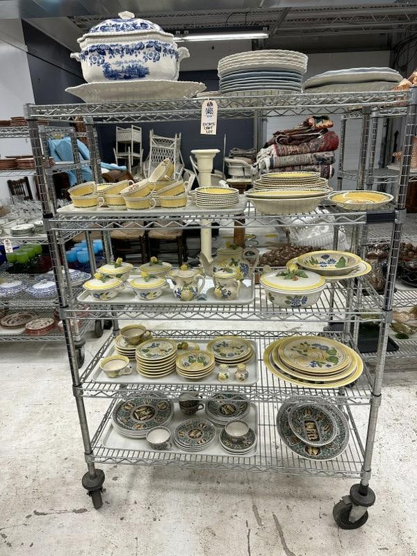 Estate lot of early porcelain dishware to include Copeland tureen and underplate, Ridgeways (1 of 20)