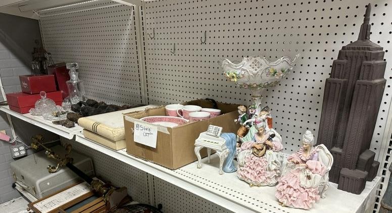 Estate lot of misc porcelain, ceramics, flatware, african carvings, glassware, 2 reproduction Rolex (1 of 9)