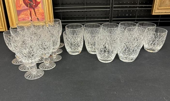 Waterford 24 estate pcs including 12 tumblers 3 1/2" high and 12 cordial glasses 4/12" high (1 of 3)