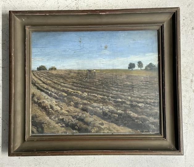 Erich Wagner o/ wood panel signed ( E Wagner 1919 ) and written on back, impressionist landscape of (1 of 6)