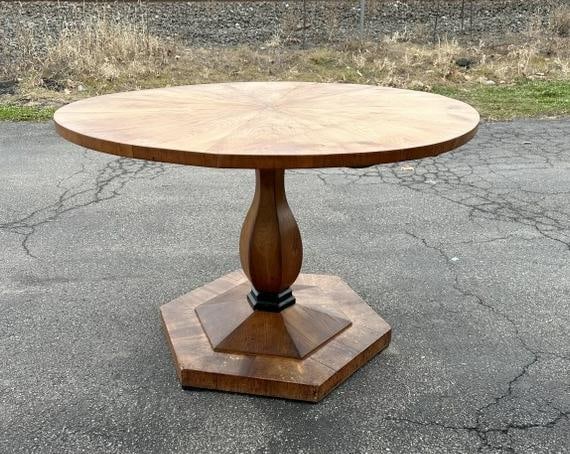 Early BIEDERMEIR breakfast tilt top dining table, from NYC estate we are selling. This table was (1 of 8)