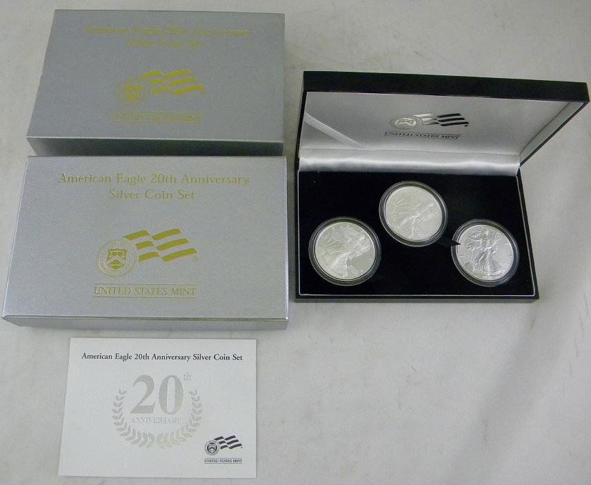 American Eagle 20th Anniversary Silver Coin Set 20: American Eagle 20th Anniversary Silver Coin Set 2006, MIB