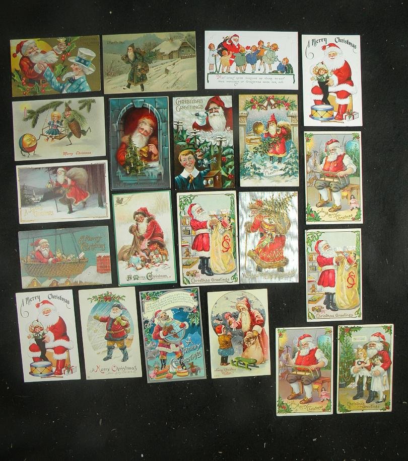 21 Older Christmas Postcards with SANTA CLAUS: 21 Older Christmas Postcards with SANTA CLAUS, including some choice cards, as pictured.