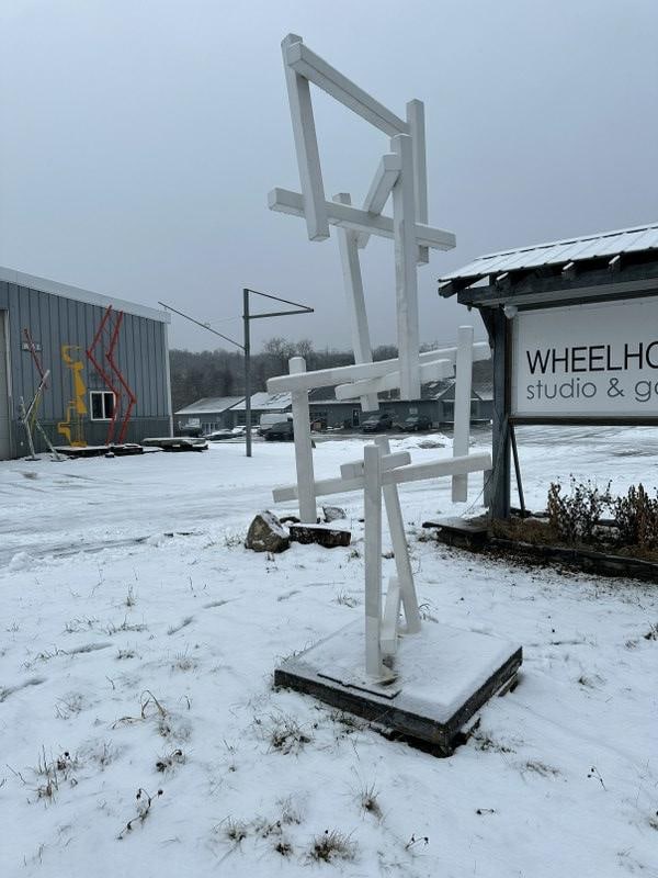 "hashtags" Abstract Metal Sculpture By Glen Mayo. Welded Steel Tubing
