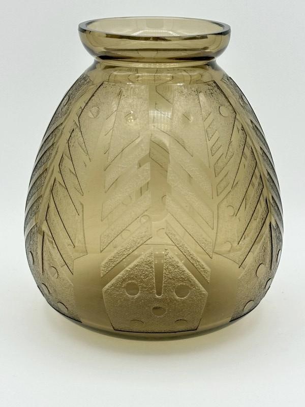 Verreries D'Art, Lorraine, Glass Vase, c 1935, France, fine condition, measures 5 7/8" high. Signed (1 of 4)