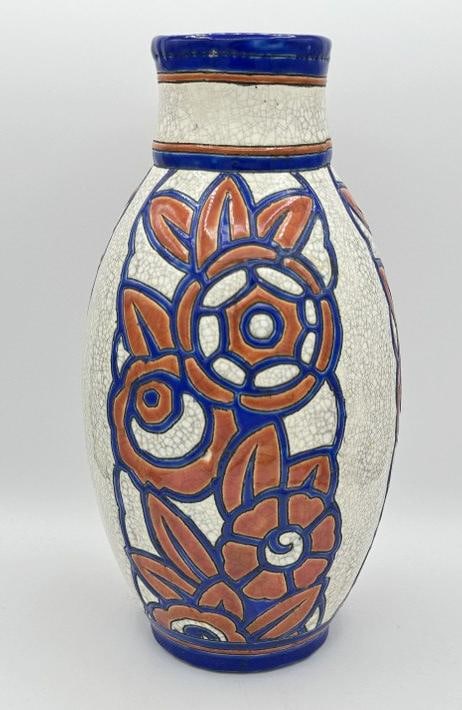 Boch Freres Keramis, Vase, 1920s, Charles catteau, Belgium, in very nice condition, ( has repairs (1 of 4)
