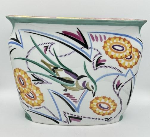 Large Porcelain Vase, 1930s, France, nice condition, maker unknown. Measures 12" wide x 9.5" high. (1 of 4)