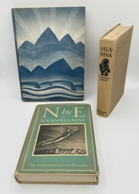 (3) ROCKWELL KENT books to include N by E with dust jacket, copyright 1930 * SALAMINA (no dust (1 of 1)