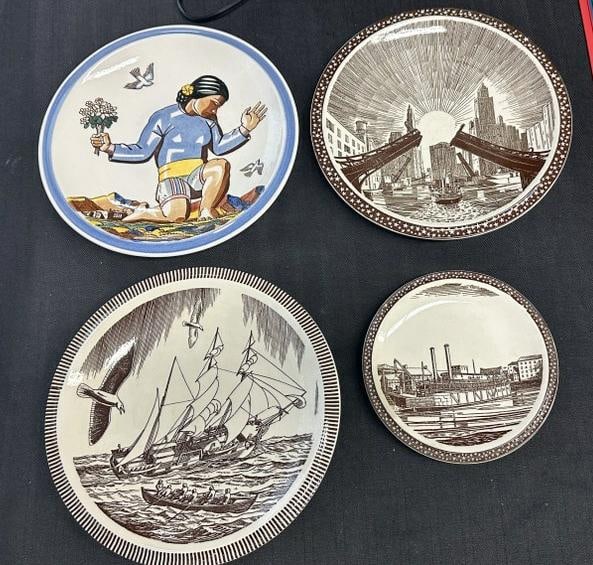 ROCKWELL KENT (4) plates all in nice condition, (3) measure 9.5" across and (1) measures6.5" across. (1 of 6)