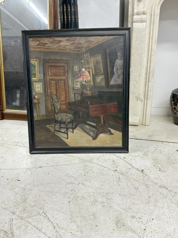 Rudolf Bertelsen (1828 - 1921) o/c room interior, signed lower right, date reads 1910-1911 ( also (1 of 4)