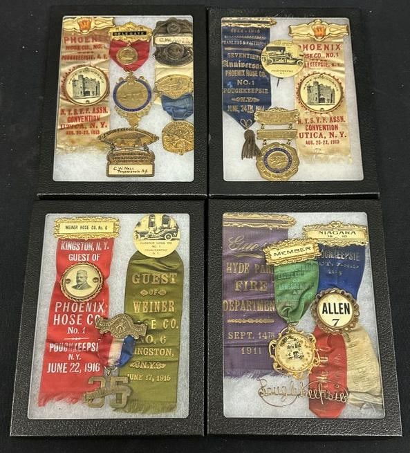 Collection Hudson Valley badges and ribbons, found in local estate..early 1900's, wonderful lot of (1 of 7)