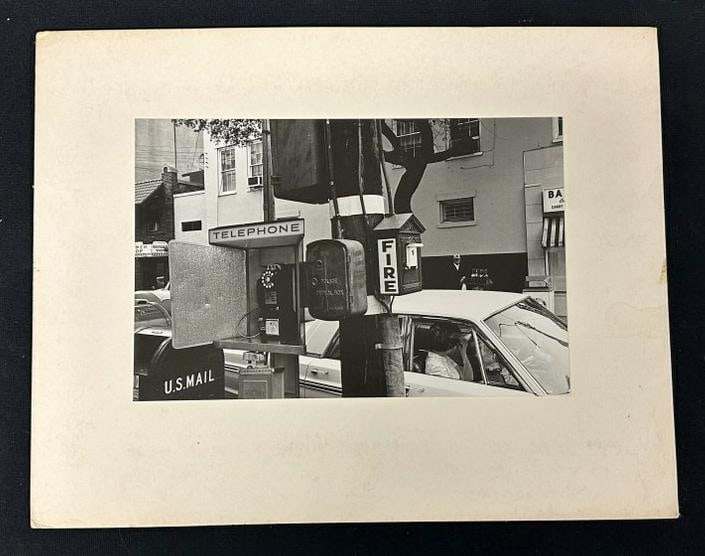 LEE FRIEDLANDER ( b 1934 ) black & white NYC street scene with Fire & Police boxes, Photographers (1 of 4)
